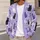 Lavender Cat Companions for Cozy Winter Layering and Relaxed Everyday Style for Women All-over Print Knitted Cardigan - 5