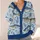 Blue Coastal Fish Motifs for Relaxed Seaside Layering, Beach Days, and Weekend Wear All-over Print Knitted Cardigan - 4