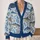 Blue Coastal Fish Motifs for Relaxed Seaside Layering, Beach Days, and Weekend Wear All-over Print Knitted Cardigan - 2