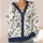 Indigo Botanical Blooms for Effortless Commuting and Everyday Layering Essential Wardrobe All-over Print Knitted Cardigan - 4