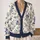 Indigo Botanical Blooms for Effortless Commuting and Everyday Layering Essential Wardrobe All-over Print Knitted Cardigan - 2