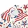 Red White Blue Americana Icons for Fourth of July Celebrations and Summer Golfers Men's Polo Shirt - 6