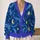 Swirling Cobalt Night Sky With Golden Stars For Casual Layering And Travel, Men All-over Print Knitted Cardigan - 2