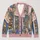 Cherry Blossom Bookstore Scene for Cozy Reading Days, Study Nooks, and Layering All-over Print Knitted Cardigan - 1
