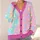 Pastel Candy Moon Star Motifs for Playful Everyday Layering, Giftable Unisex Style All-over Print Knitted Cardigan - 4