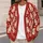 Red And Cream Cat Motifs For Cozy Autumn Layering And Relaxed Everyday Wear, Cat Lovers All-over Print Knitted Cardigan - 5