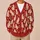 Red And Cream Cat Motifs For Cozy Autumn Layering And Relaxed Everyday Wear, Cat Lovers All-over Print Knitted Cardigan - 6