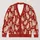 Red And Cream Cat Motifs For Cozy Autumn Layering And Relaxed Everyday Wear, Cat Lovers All-over Print Knitted Cardigan - 1