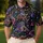 Neon Cosmic Cowboy Rodeo Scene For Beach Vacations, Festivals, And Summer Nights Men's Polo Shirt - 4
