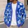 Cobalt Blue Floral Blossoms with Golden Accents for Everyday Spring Layering Women All-over Print Knitted Cardigan - 5
