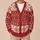 Nordic Red And Cream Geometric Bands For Cozy Everyday Layering And Weekend Wear All-over Print Knitted Cardigan - 6