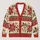 Red Green Floral Snowflake Holiday Style for Cozy Everyday Layering, Women's Winter Wear All-over Print Knitted Cardigan - 1