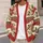 Red Green Floral Snowflake Holiday Style for Cozy Everyday Layering, Women's Winter Wear All-over Print Knitted Cardigan - 5