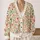 Coral Teal Wildflower Garden for Relaxed Weekend Layering and Gentle Forest Style All-over Print Knitted Cardigan - 2
