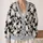 Black And White Dog Motifs For Casual Autumn Layering, Gift For Stylish Dog Lovers All-over Print Knitted Cardigan - 2