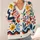 Color Block Polka Dot Patchwork Style for Playful Everyday Layering and Weekend Wear All-over Print Knitted Cardigan - 4