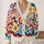 Color Block Polka Dot Patchwork Style for Playful Everyday Layering and Weekend Wear All-over Print Knitted Cardigan - 2