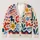 Color Block Polka Dot Patchwork Style for Playful Everyday Layering and Weekend Wear All-over Print Knitted Cardigan - 1