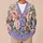 Pink And Blue Rose Garden Motif For Romantic Everyday Layering And Feminine Style All-over Print Knitted Cardigan - 6