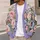 Pink And Blue Rose Garden Motif For Romantic Everyday Layering And Feminine Style All-over Print Knitted Cardigan - 5