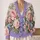 Pink And Blue Rose Garden Motif For Romantic Everyday Layering And Feminine Style All-over Print Knitted Cardigan - 2