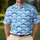 Blue Scallop Wave Motif For Golf Days And Coastal Sport Supporters, Modern Style Men's Polo Shirt - 4