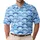 Blue Scallop Wave Motif For Golf Days And Coastal Sport Supporters, Modern Style Men's Polo Shirt - 1