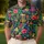 Colorful Disc Golf Baskets and Wildflowers for Weekend Fairway Fun and Dad Gifts Men's Polo Shirt - 4