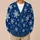 Snowflake Winter Motifs for Cozy Everyday Layering in Deep Blue and Cream for Women All-over Print Knitted Cardigan - 6