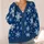 Snowflake Winter Motifs for Cozy Everyday Layering in Deep Blue and Cream for Women All-over Print Knitted Cardigan - 4