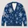 Snowflake Winter Motifs for Cozy Everyday Layering in Deep Blue and Cream for Women All-over Print Knitted Cardigan - 1