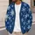 Snowflake Winter Motifs for Cozy Everyday Layering in Deep Blue and Cream for Women All-over Print Knitted Cardigan - 5