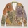 Autumn Floral Oatmeal Botanical Style for Everyday Layering and Relaxed Weekend Outings All-over Print Knitted Cardigan - 1