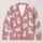 White Puppy Motifs for Cozy Autumn Layering and Everyday Pet Lover Weekend Style All-over Print Knitted Cardigan - 1