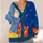 Sleeping Cat Starry Sky Scene for Cozy Lounging and Relaxed Weekend Home Comfort All-over Print Knitted Cardigan - 4