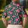 Pink Wildflowers on Forest Green for Tropical Golf and Vacation Style for Couples Men's Polo Shirt - 5