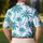 Pink Palm Stripes For Tropical Golf Days And Resort Escapes, Women's Coastal Style Men's Polo Shirt - 5