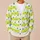 Blue Polka Dots and Lime Stripes for Bright Everyday Layering and Casual Weekend Style All-over Print Knitted Cardigan - 6
