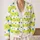 Blue Polka Dots and Lime Stripes for Bright Everyday Layering and Casual Weekend Style All-over Print Knitted Cardigan - 2