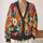 Vibrant Abstract Floral Collage for Colorful Autumn Layering and Everyday Boho Style All-over Print Knitted Cardigan - 2