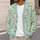 Fresh Mint Daisy Botanical Blooms for Relaxed Autumn Layering, Women's Everyday Style All-over Print Knitted Cardigan - 5
