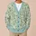 Fresh Mint Daisy Botanical Blooms for Relaxed Autumn Layering, Women's Everyday Style All-over Print Knitted Cardigan - 6