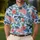Patriotic Rifle American Flag Floral Motifs for Golf Outings and Fourth of July Men Men's Polo Shirt - 4