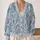 Icy Blue Botanical Relief For Relaxed Layering And Everyday Cool Weather Elegance All-over Print Knitted Cardigan - 2