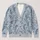 Icy Blue Botanical Relief For Relaxed Layering And Everyday Cool Weather Elegance All-over Print Knitted Cardigan - 1