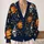 Pumpkin Skull Bat Halloween Style for Spooky Fall Everyday Layering and Plus Size Women All-over Print Knitted Cardigan - 2
