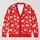 Red Ho Ho Snowflake Holiday Cheer For Festive Layering Women And Winter Gatherings All-over Print Knitted Cardigan - 1