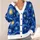 Cobalt Midnight Whirlwind And Golden Stars For Relaxed Everyday Layering Style All-over Print Knitted Cardigan - 4
