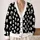 Monochrome Skull Motif for Edgy Casual Layering and Alternative Streetwear Style All-over Print Knitted Cardigan - 2
