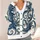 Navy Blue Octopus Tentacles for Relaxed Coastal Everyday Layering and Ocean-Inspired Style All-over Print Knitted Cardigan - 4